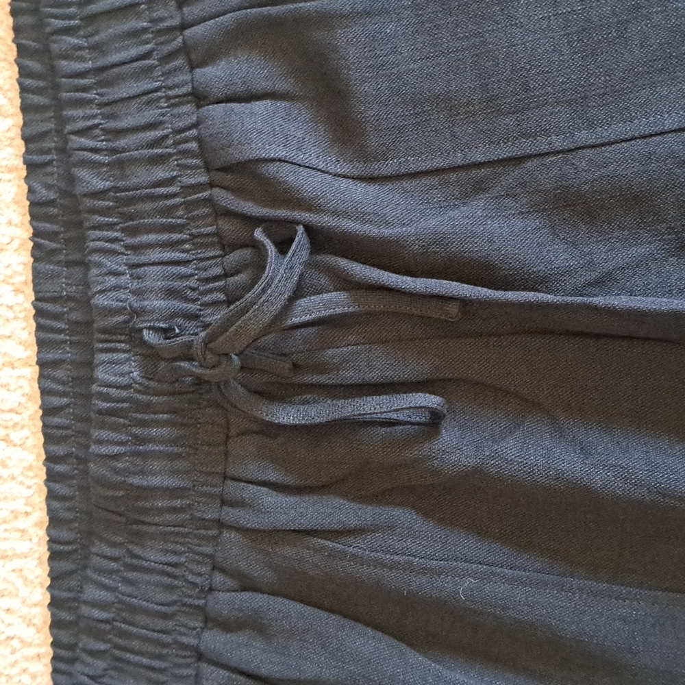 LARGE. (PETITE).   HALARA WIDE LEG CASUAL LINEN FEEL DRAWSTRING PANTS - Picture 6 of 9